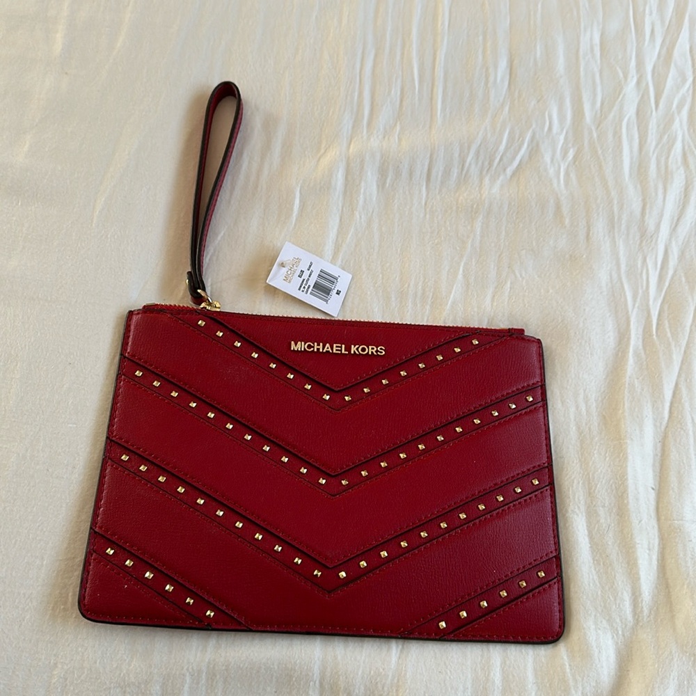 Michael Kors XL Ellis clutch red